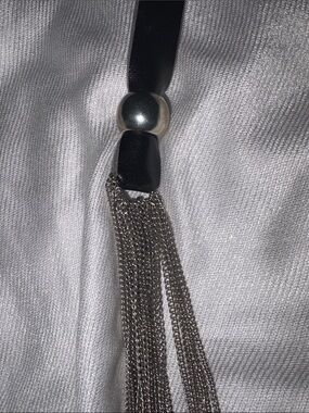 Leather Multi-Strand silver toned Tassel Necklace - Women Jewelry